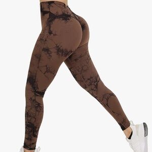 Brown and Black Tie-Dye Leggings